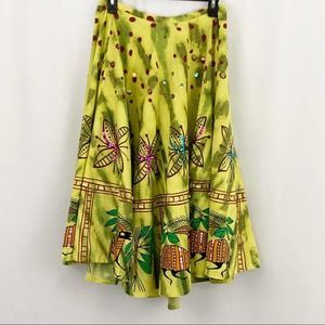 Lapis Tie Dyed Antelope Embellished Skirt M